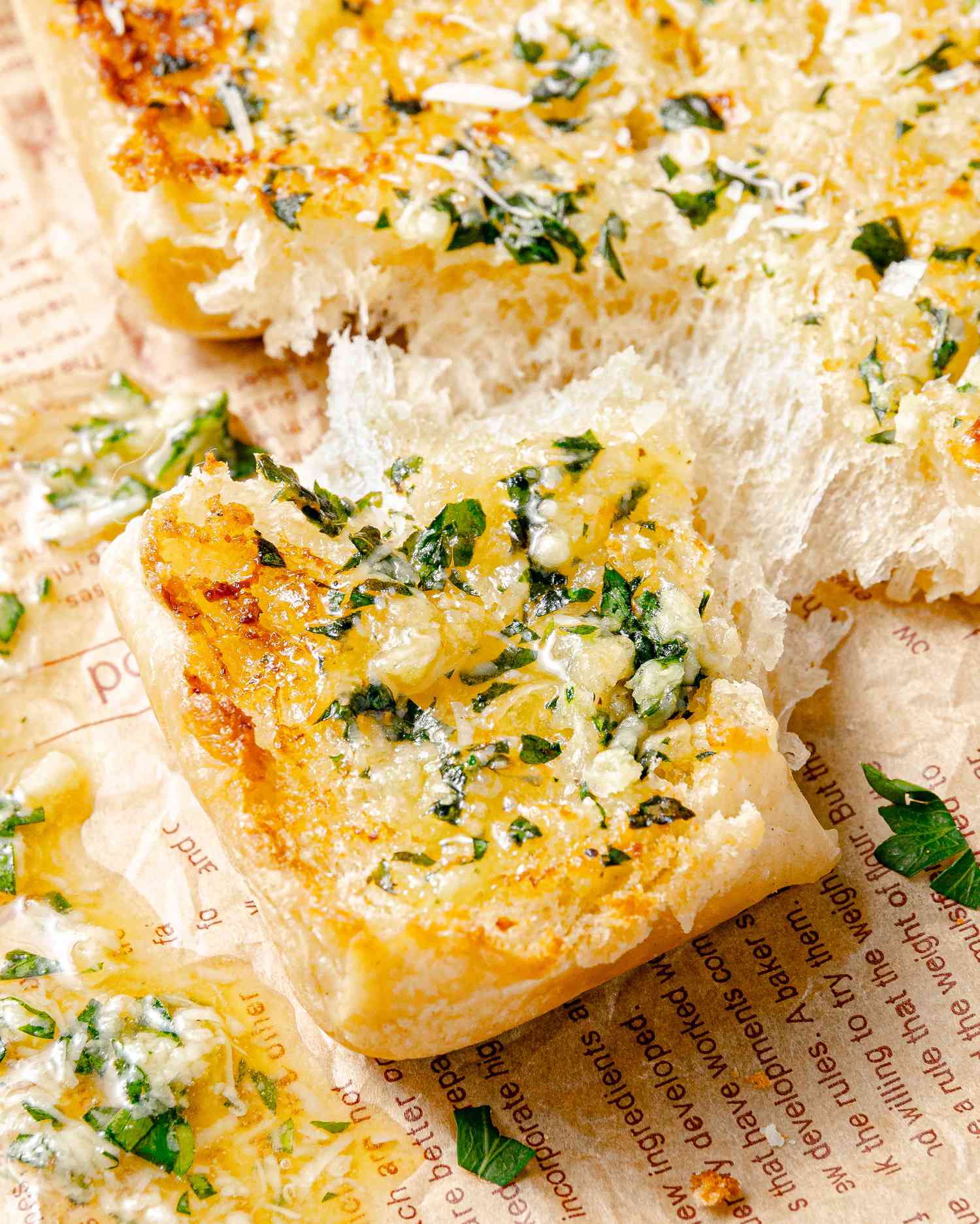 garlic bread make with dinner rolls