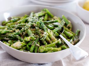 The best asparagus in a serving bowl.