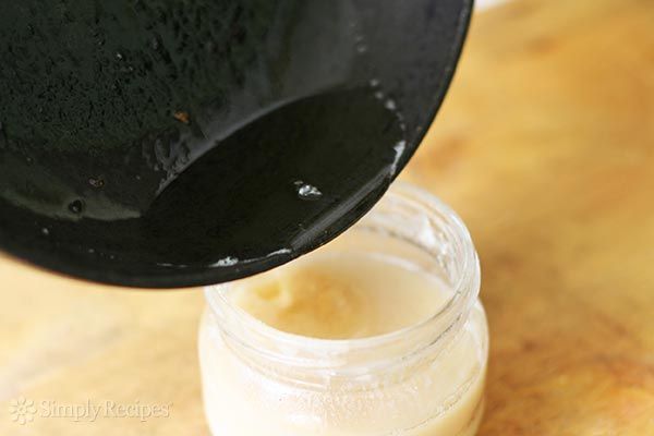 pour bacon fat into a glass jar