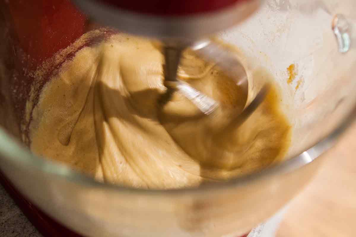 Mix the egg and vanilla into the oatmeal chocolate chip cookie dough batter