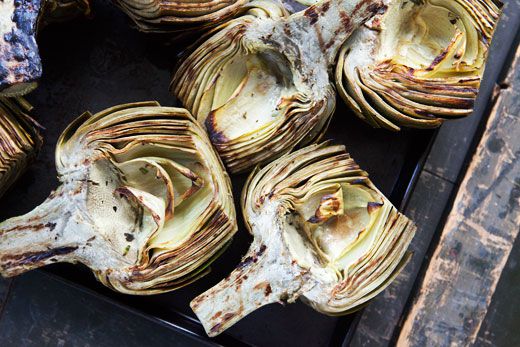 Grilled artichokes