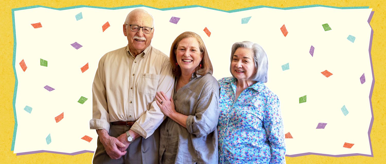 Elise Bauer with her dad and mom