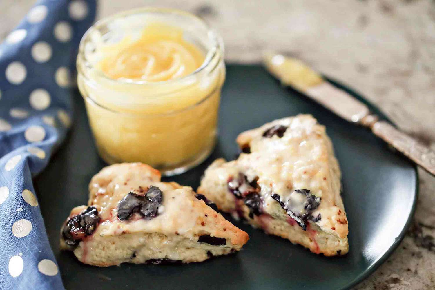 Easy Lemon Curd Recipe lemon curd with lemon blueberry scone