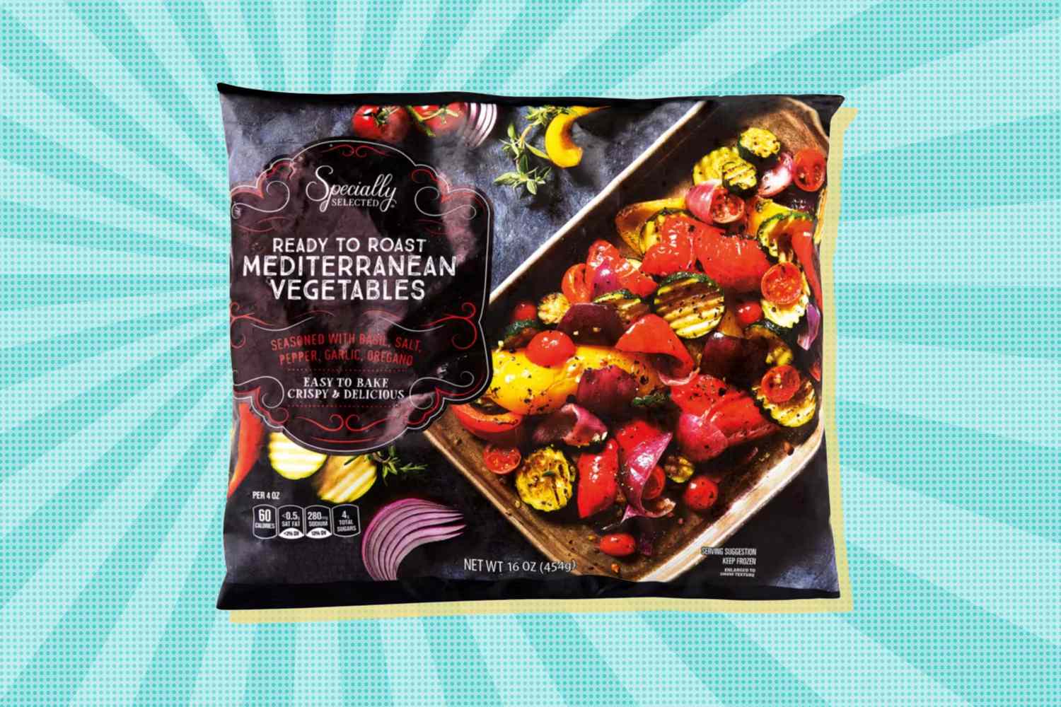 A package of prepared Mediterranean vegetables from ALDI