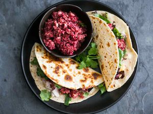 Turkey Tacos with Cranberry Salsa