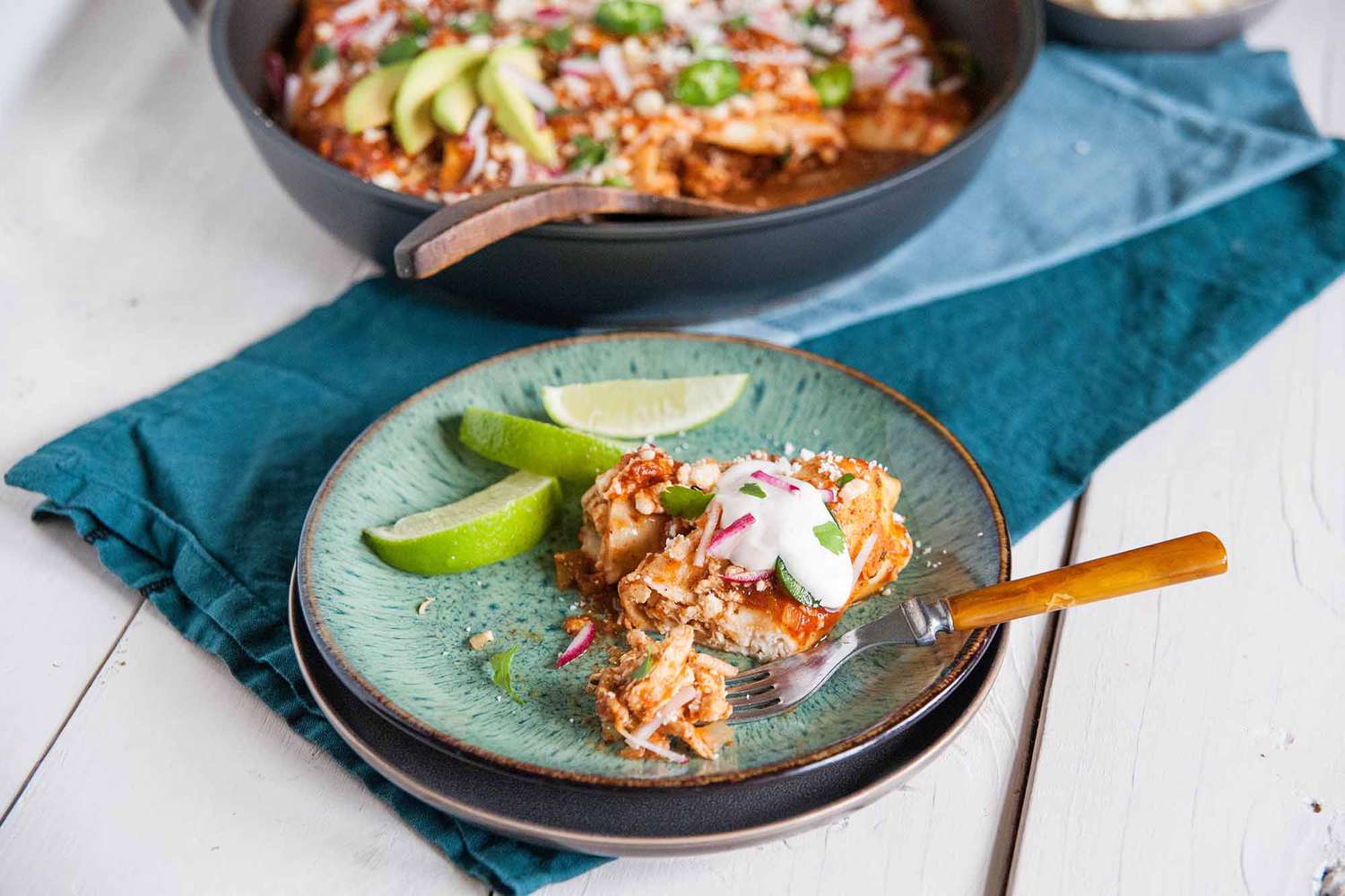 How to make chicken enchiladas in a skillet