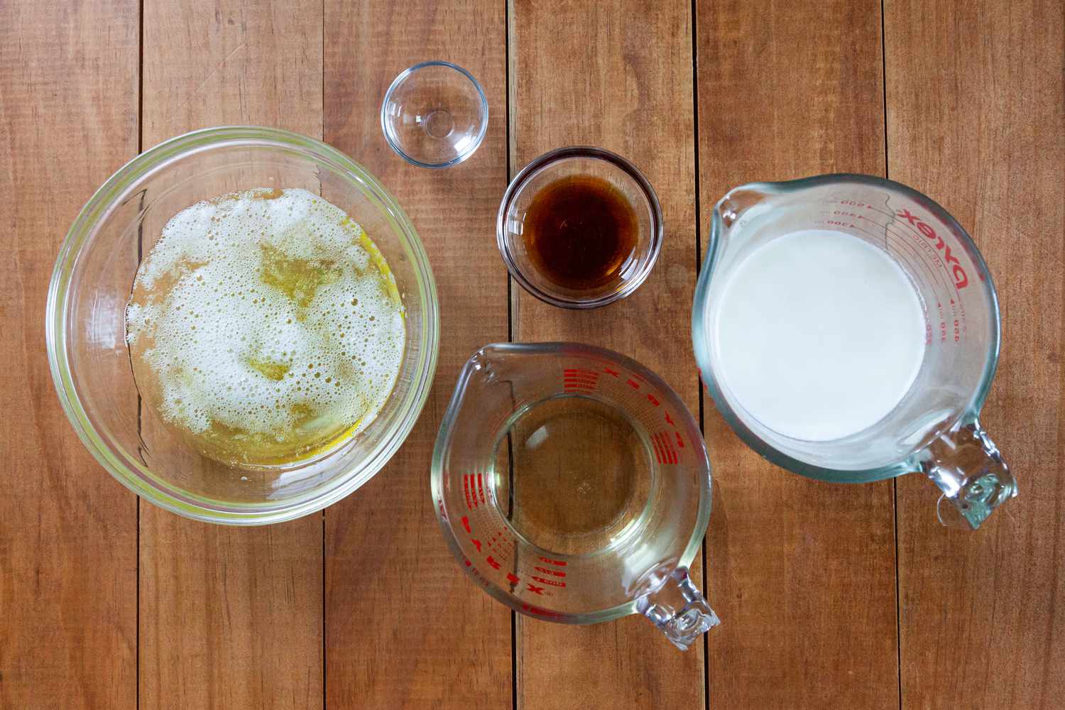 Ingredients to make the best white cake recipe.