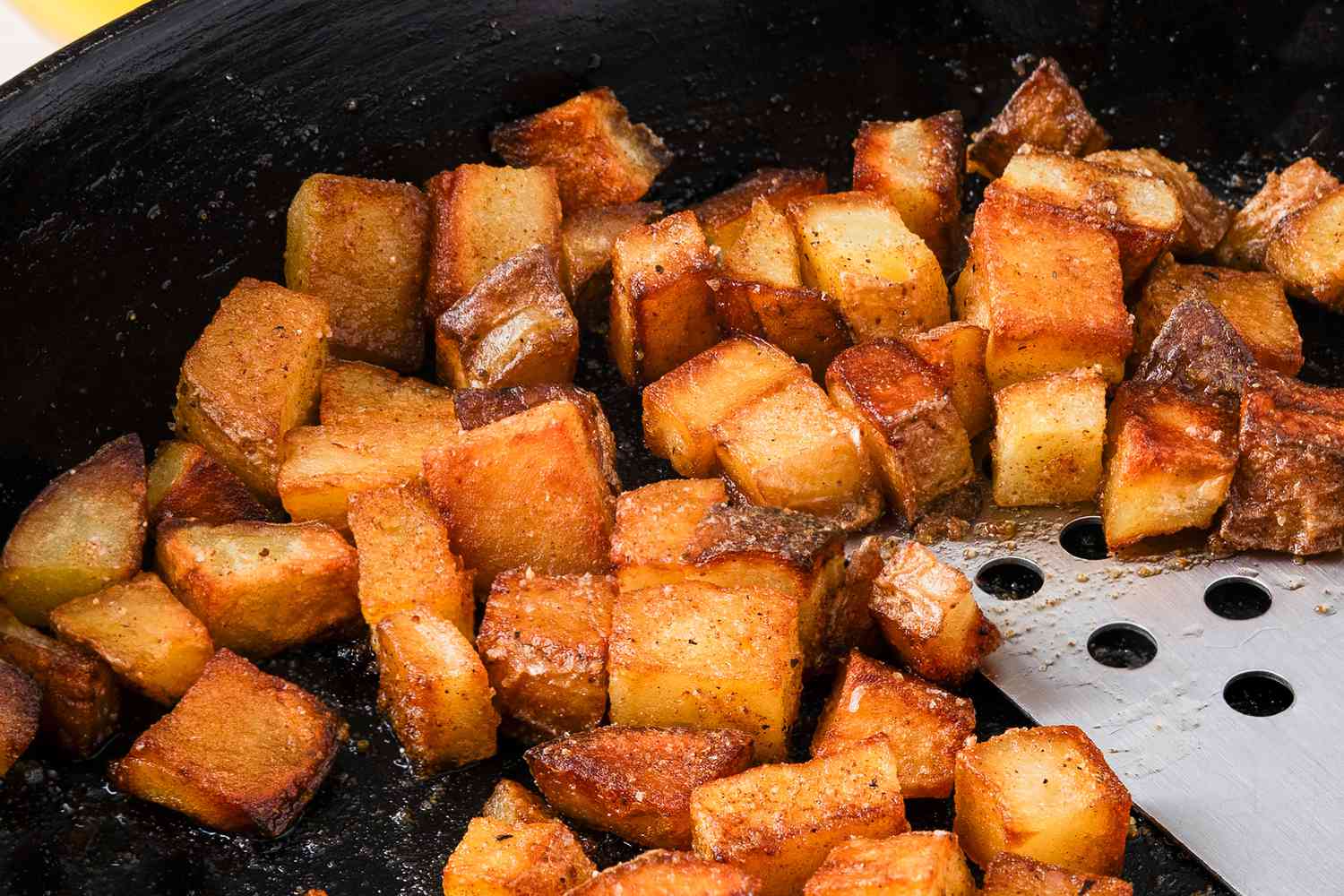 close-up of Dinner Style Breakfast Potatoes in a skillet