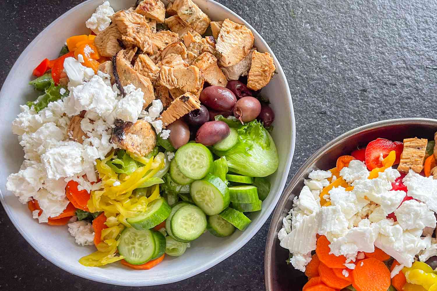 Salad with dressing