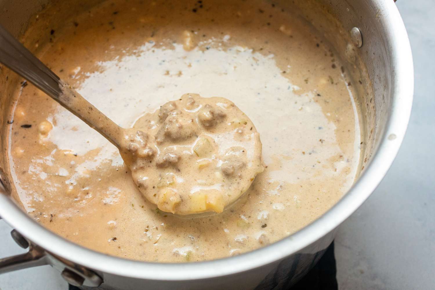 Serve the soup.
