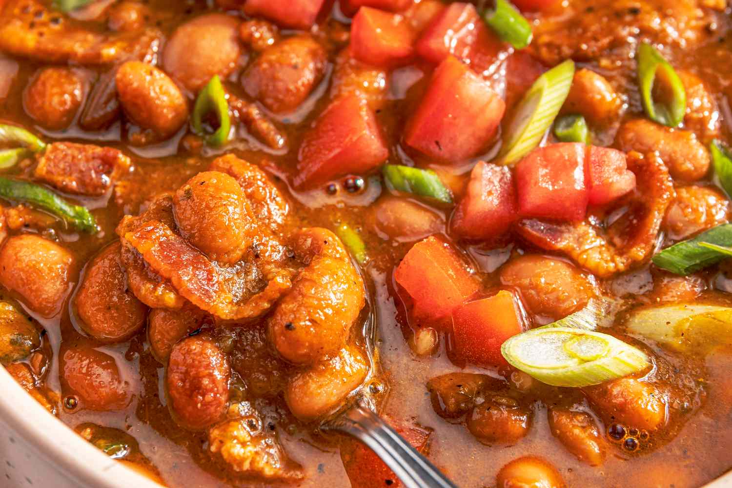 borracho beans (frijoles borrachos) (close-up)
