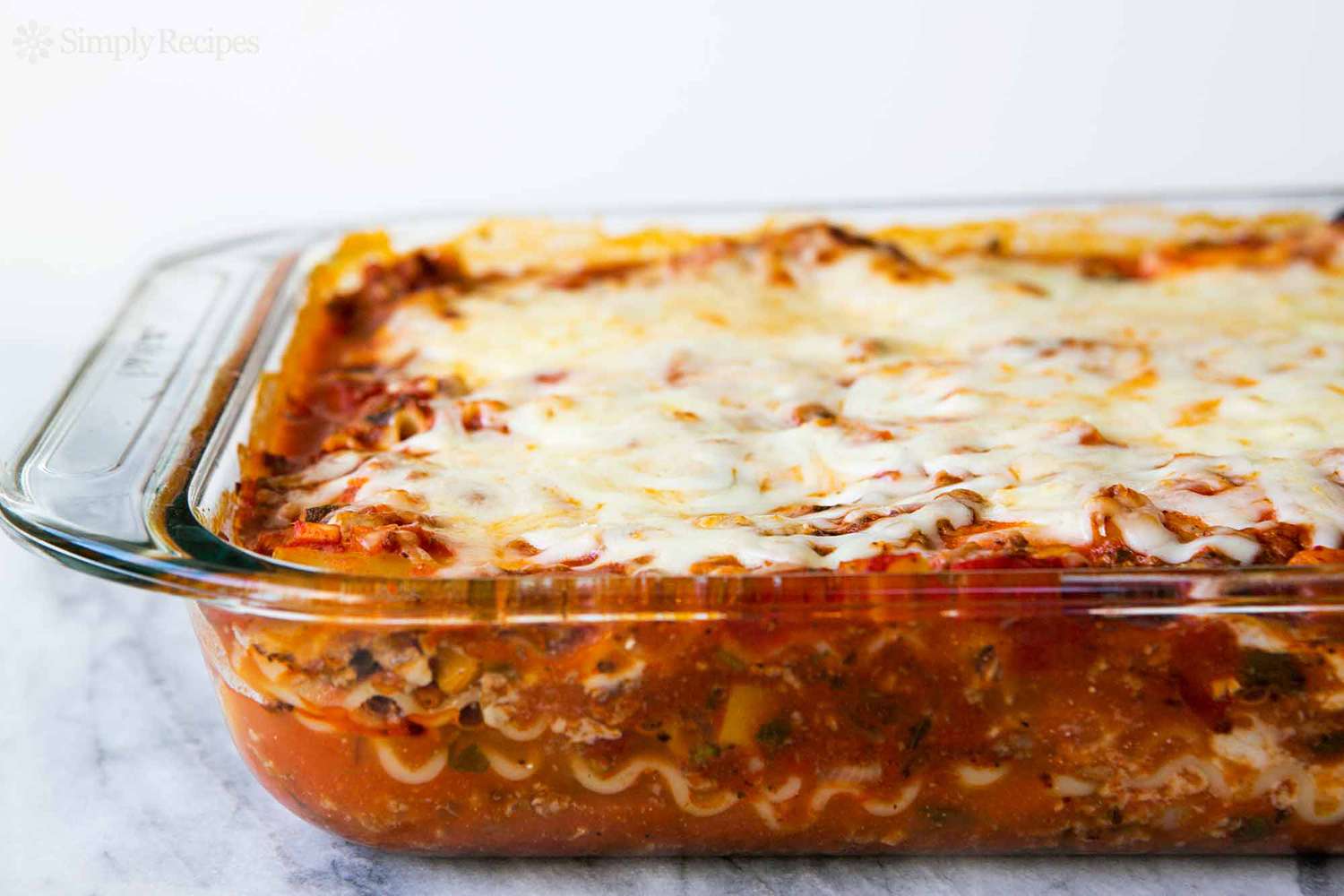 Lasagana Recipe in large baking glass