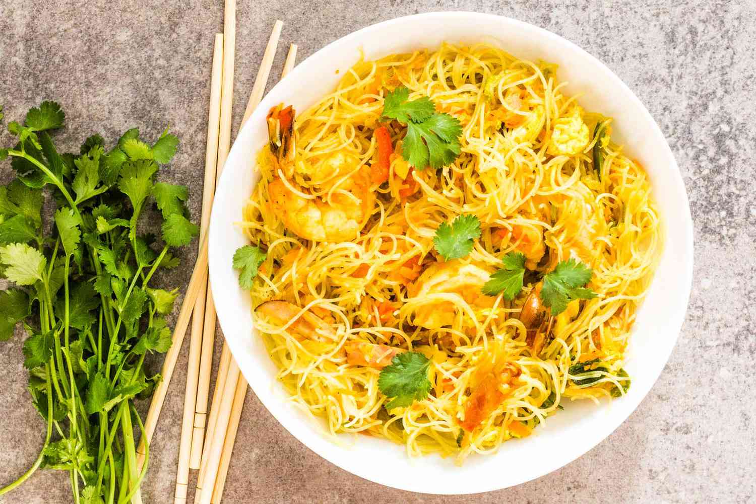 Singapore Street Noodles with Shrimp