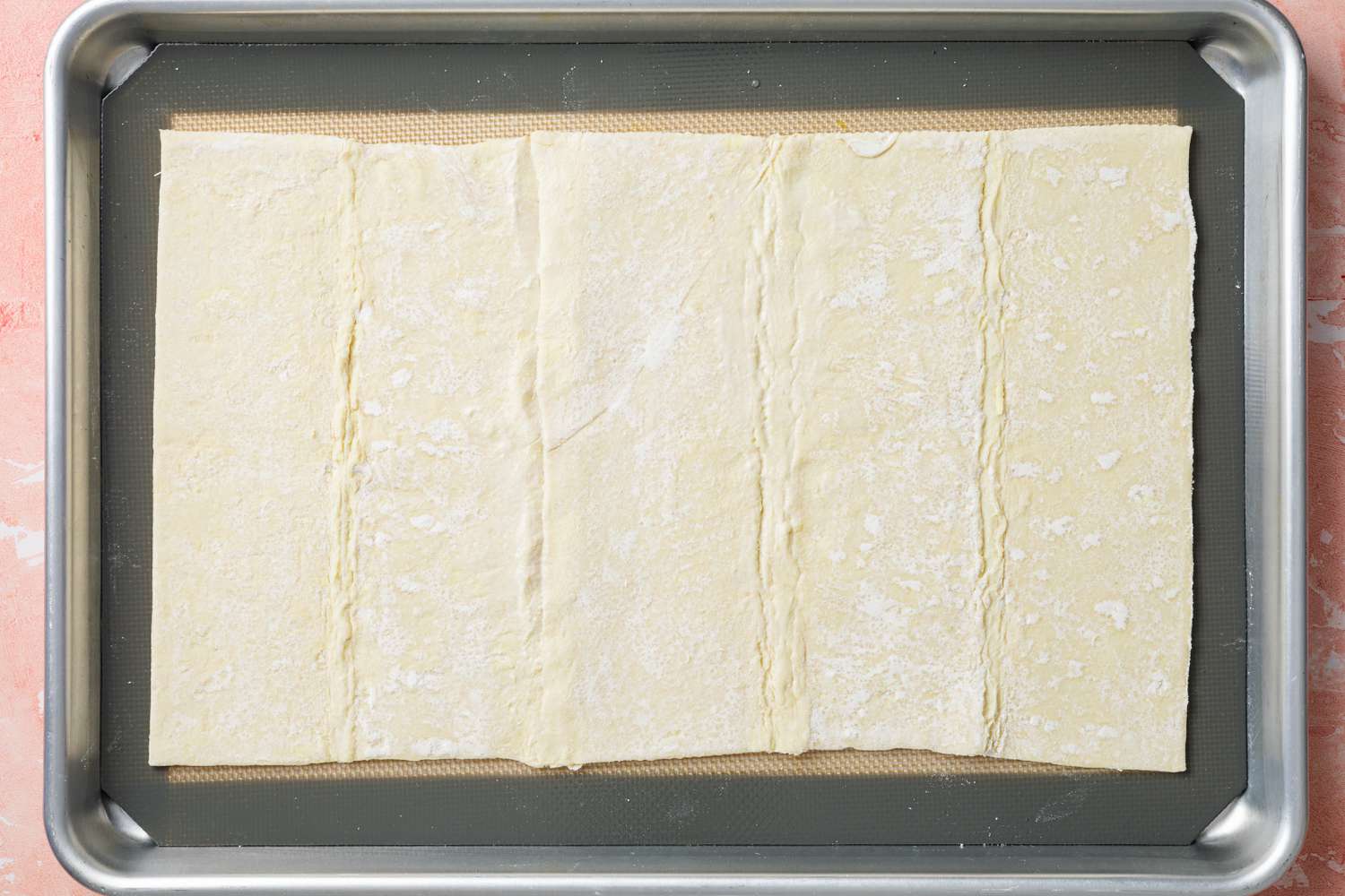 Puff Pastry for Roasted Corn, Tomato, and Zucchini Tart on a Sheet Pan
