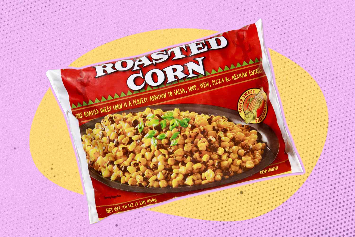 Trader Joes frozen roasted corn in its packaging