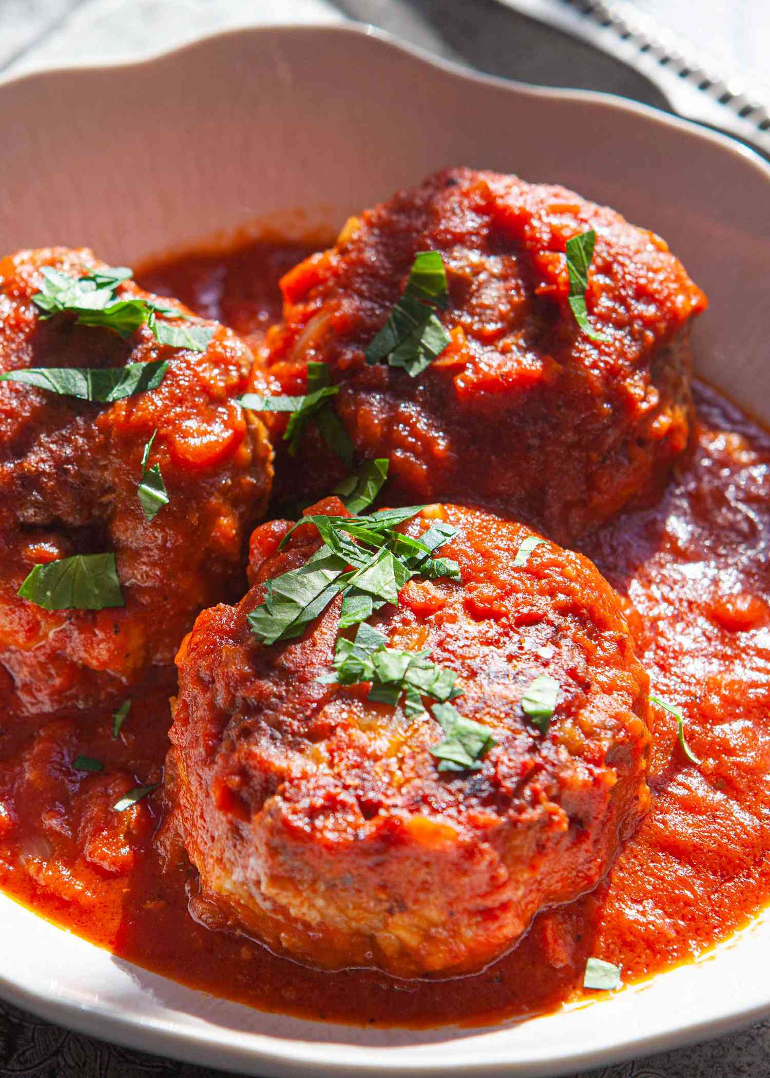 Italian Meatballs in tomato sauce served in a bowl