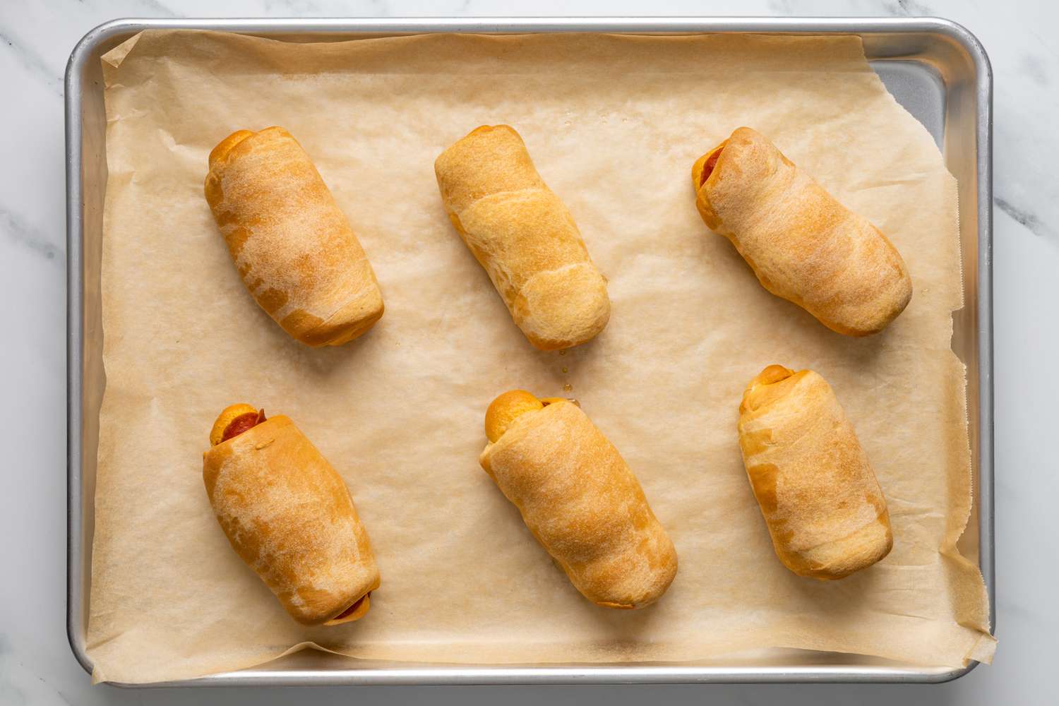 Cooked Pepperoni Rolls on a Plate