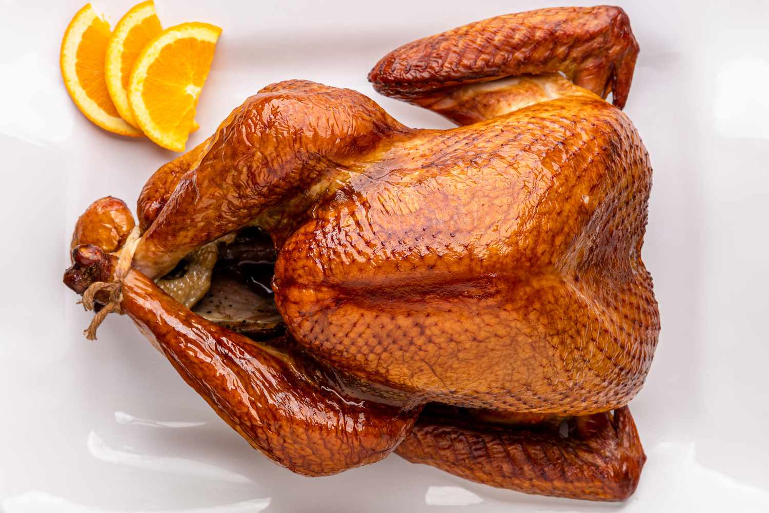Baked turkey on a platter