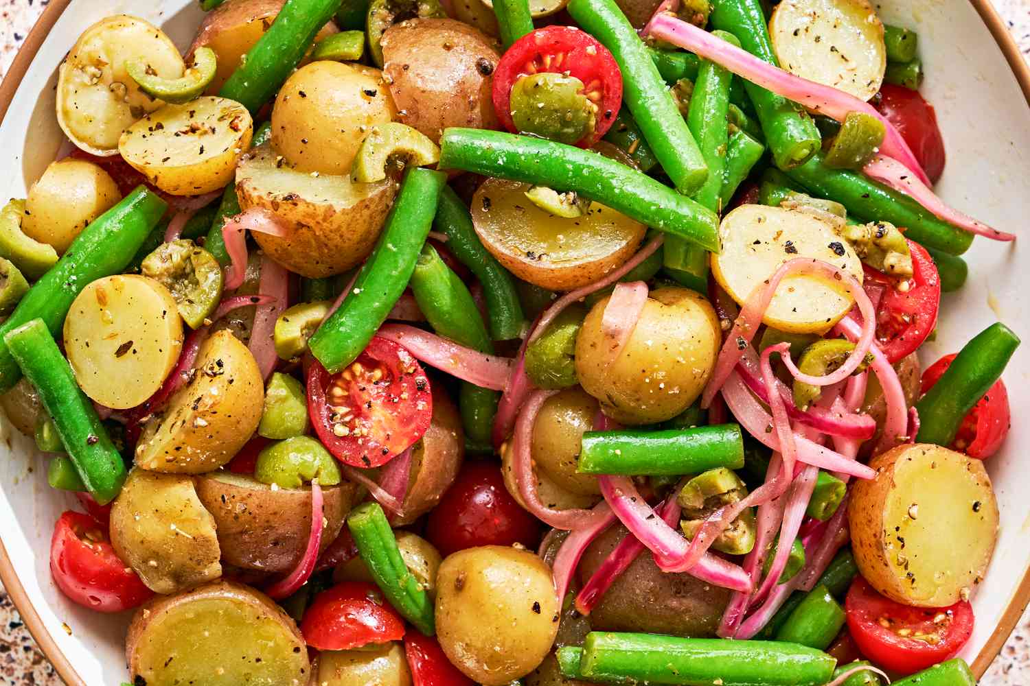 Sicilian potato salad (close-up)