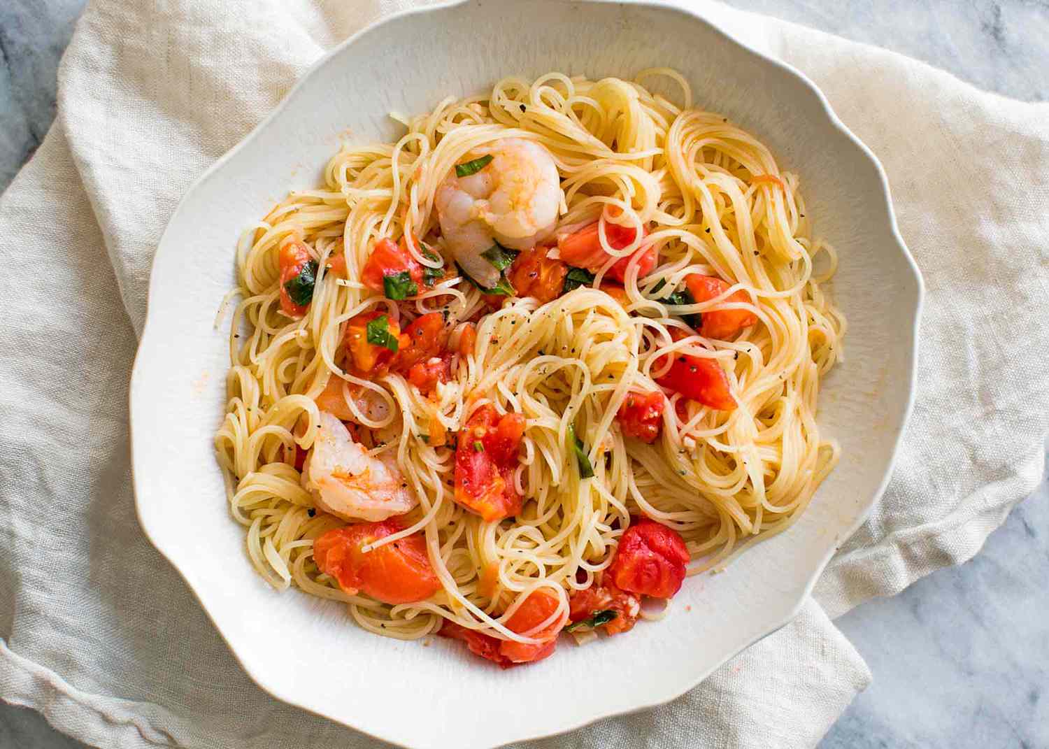 Pasta Pomodoro with Shrimp