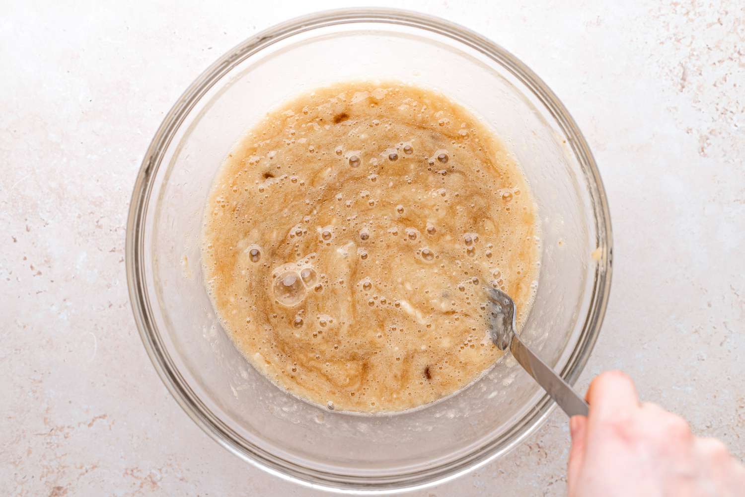 Add sugar and eggs.