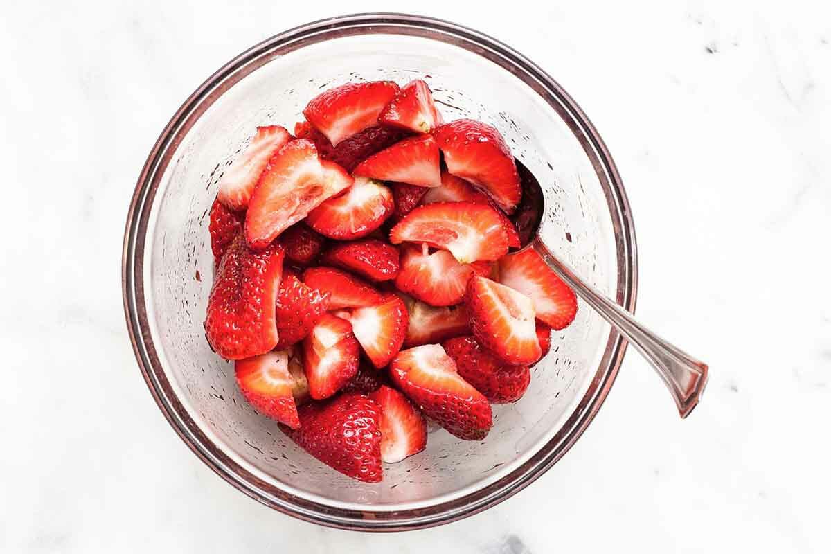 Strawberry Wine Spritzer macerate the strawberries