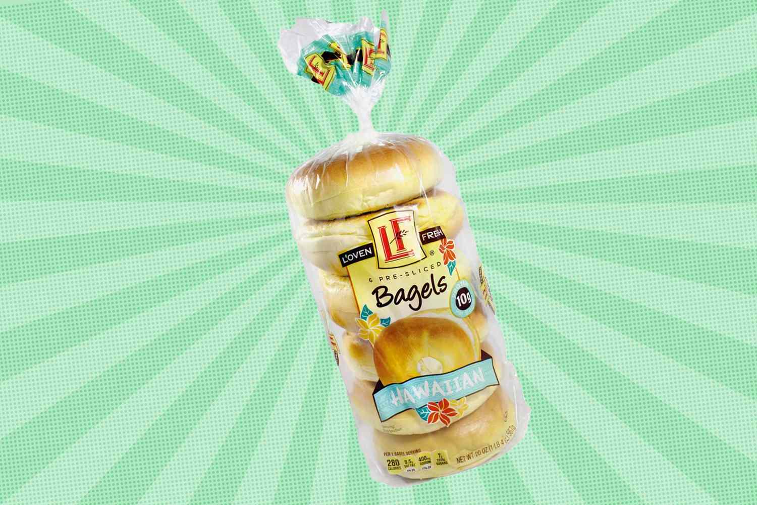 A package of LOven Fresh Hawaiian Bagels from Aldi