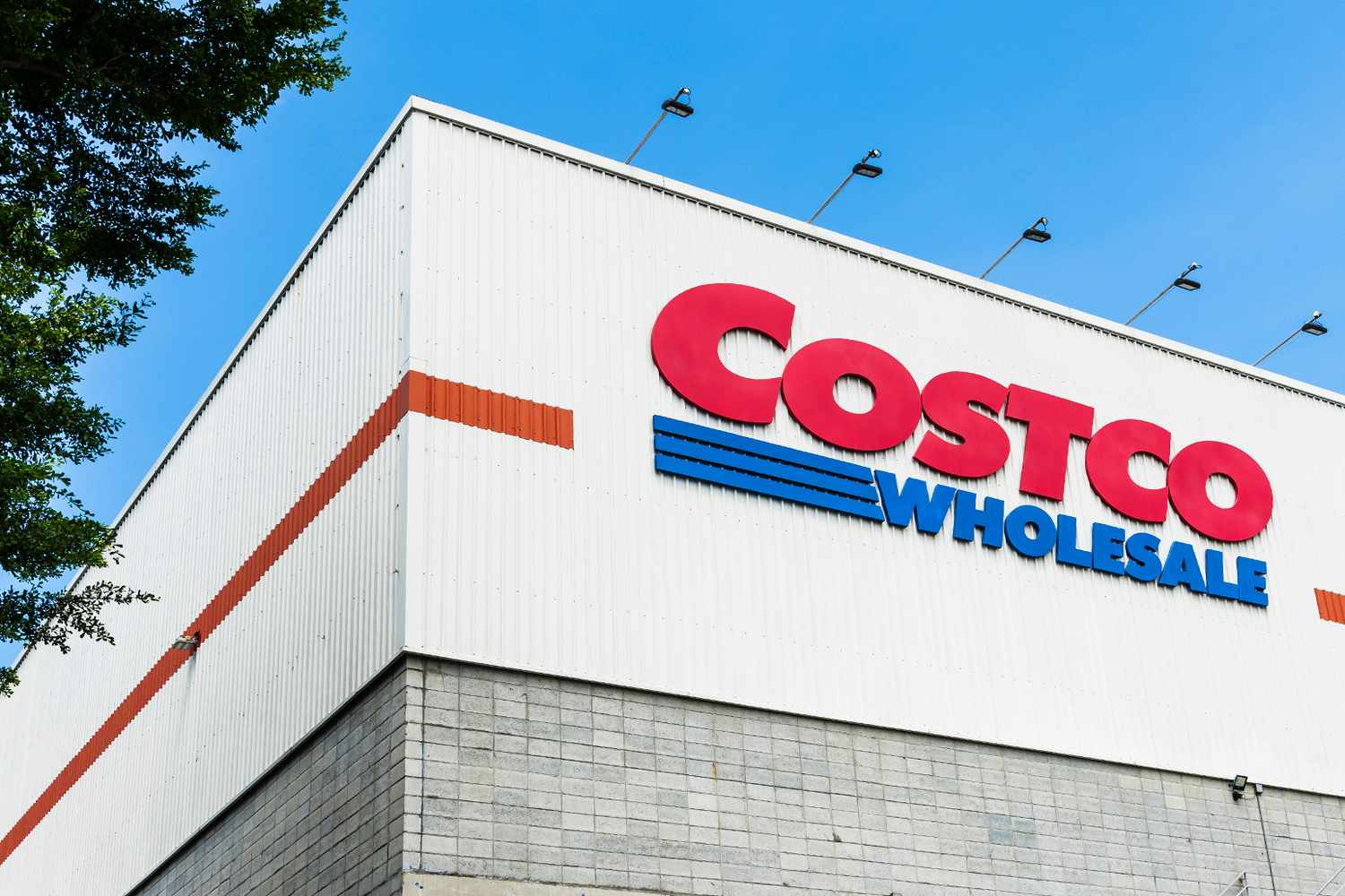 Costco Wholesale storefront with visible logo and building structure in daytime