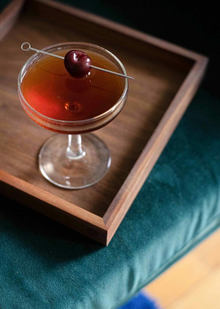 Perfect Manhattan cocktail made with sweet and dry vermouth ingredients