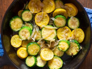 Zucchin in a skillet
