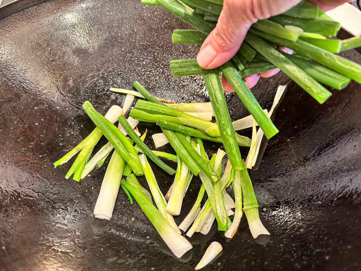 green onions sauteed for japchae recipe