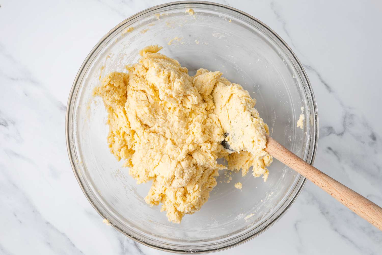 Dough for Lemon Scones in a Bowl with a Spatula