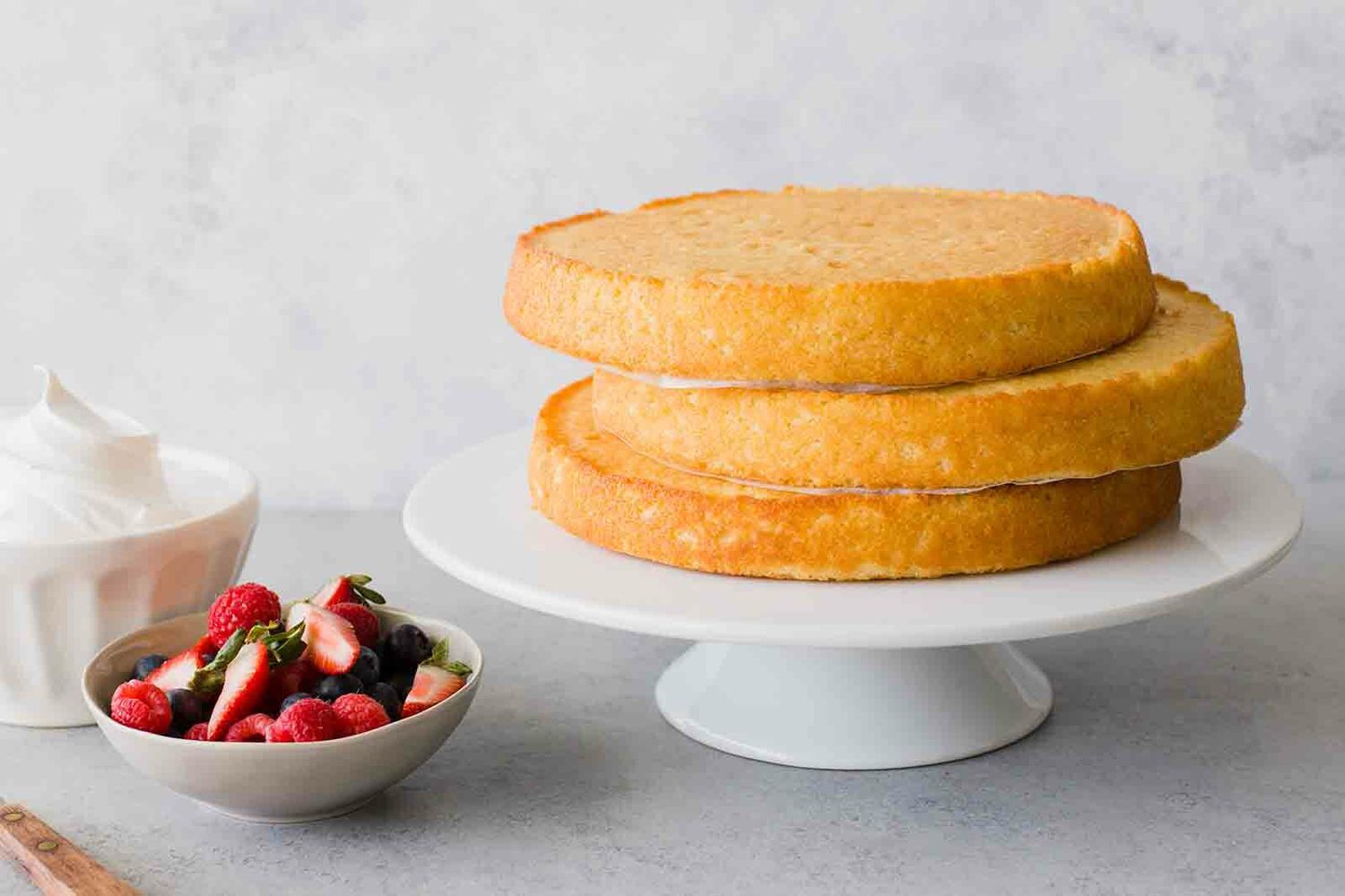 4th of July Cake stack the layers