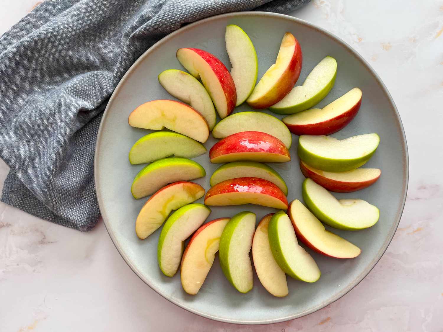 sliced apples on a plate