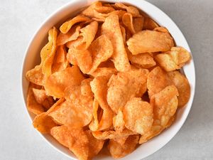 Bowl of barbecueflavored potato chips