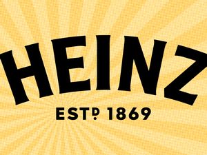 Heinz logo with EST 1869 text on a yellow background