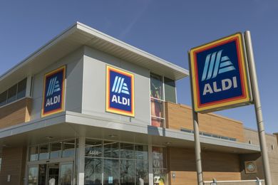Aldi storefront with logo signage