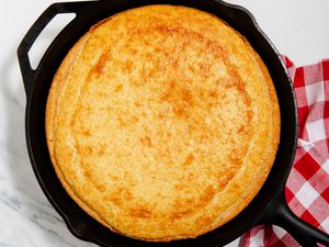 Cornbread in a cast iron skillet