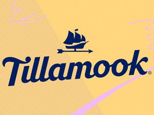 Tillamook brand logo with a ship icon and branded text