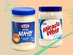A jar of Miracle Whip next to a jar of Kraft Mayonnaise