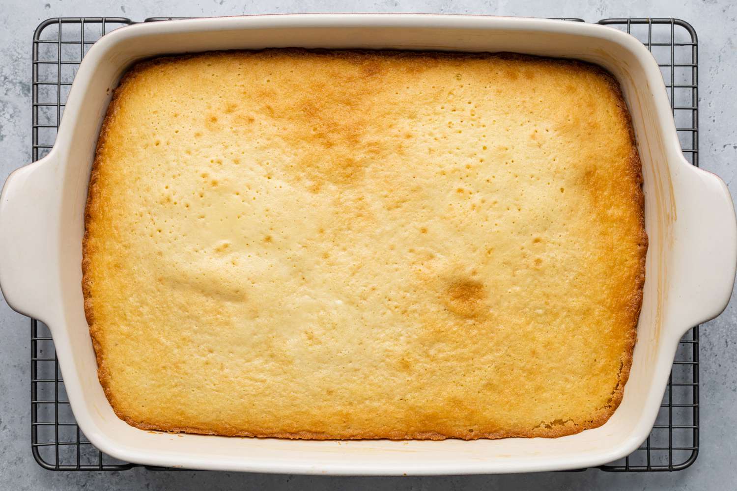 Gooey Butter Cake Cooling on a Wire Rack