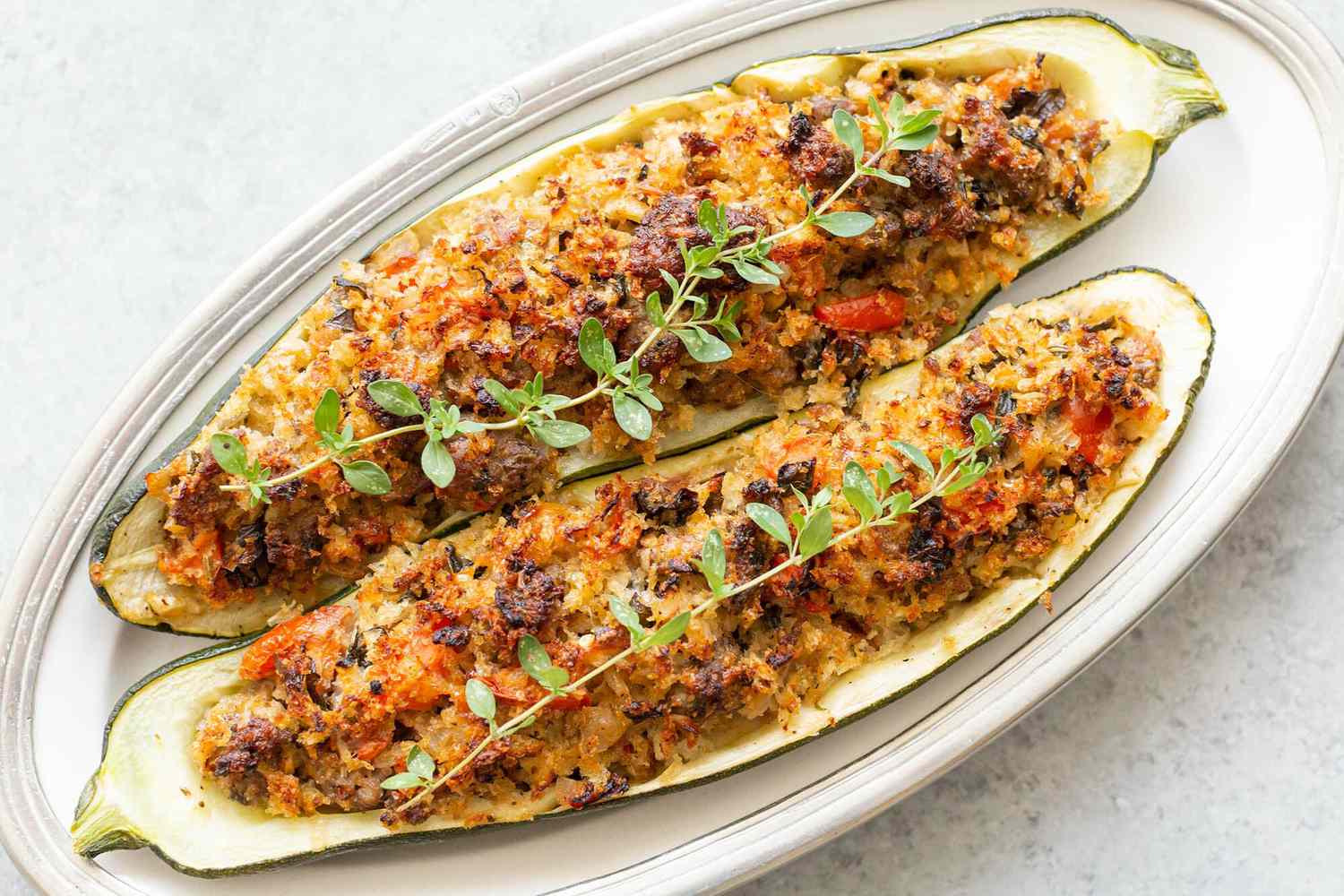 Sausage Stuffed Zucchini