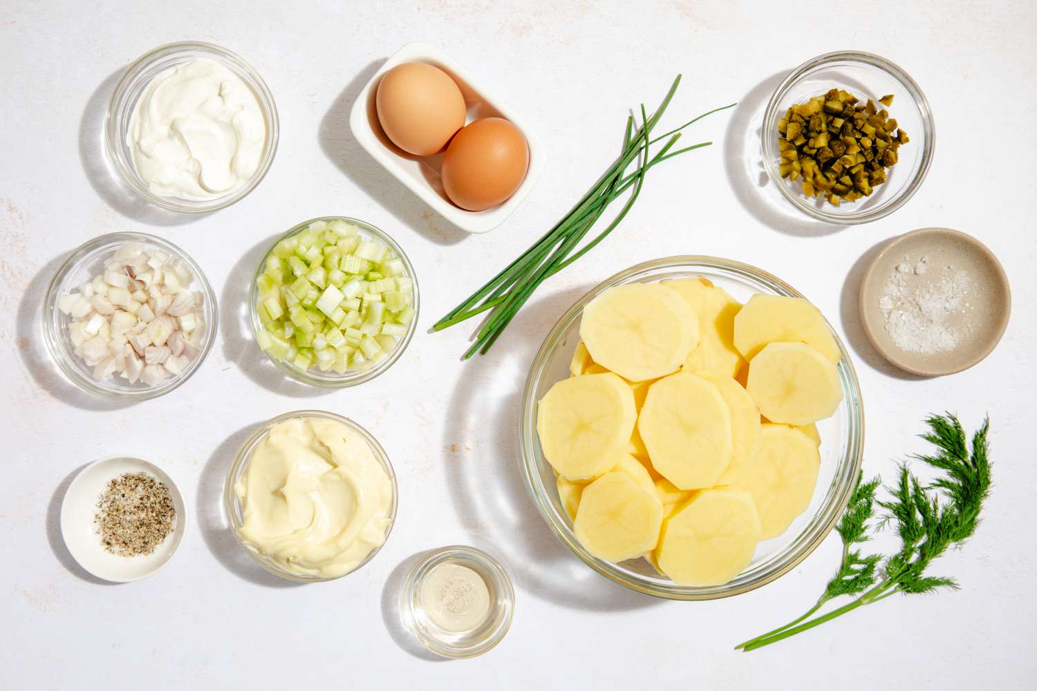Ingredients to make Julia Child's potato salad
