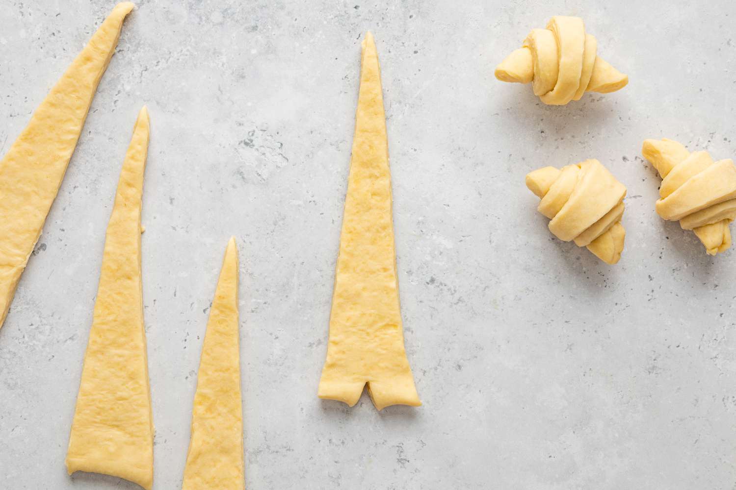 Homemade Crescent Roll Triangle with a Notch at the Base Center