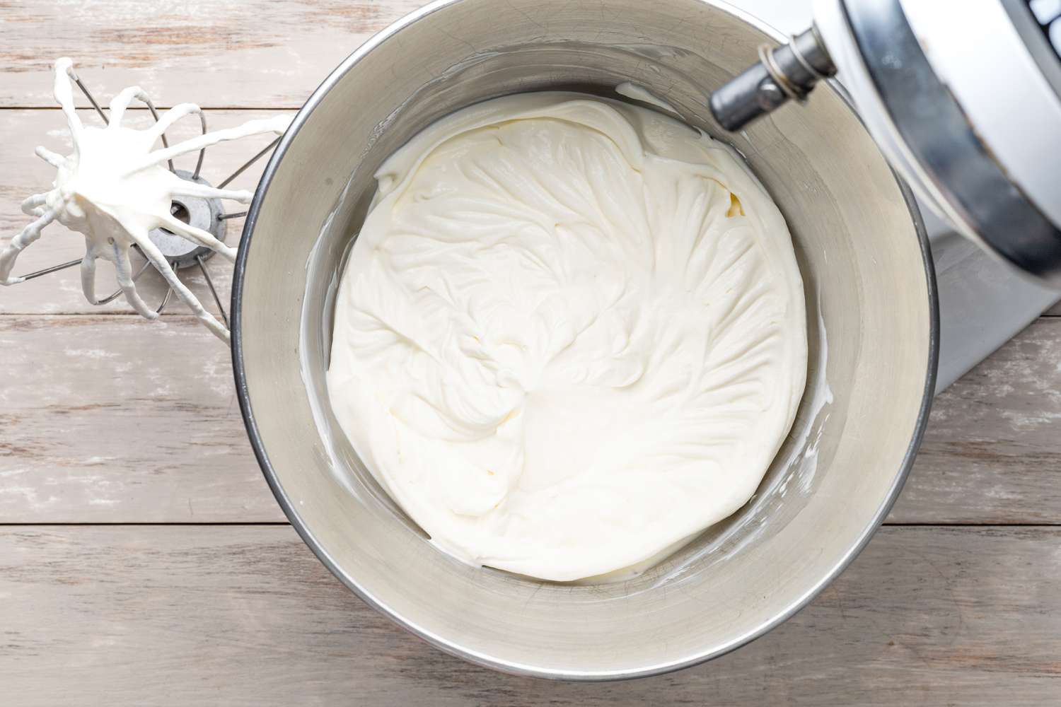 Whipped Heavy Cream Whisked Together With the Cream Cheese Mixture a Mixer Bowl Using the Whisk Attachment