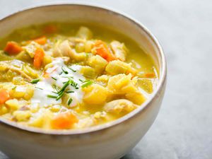 Easy Curried Turkey Soup with Leftover Turkey