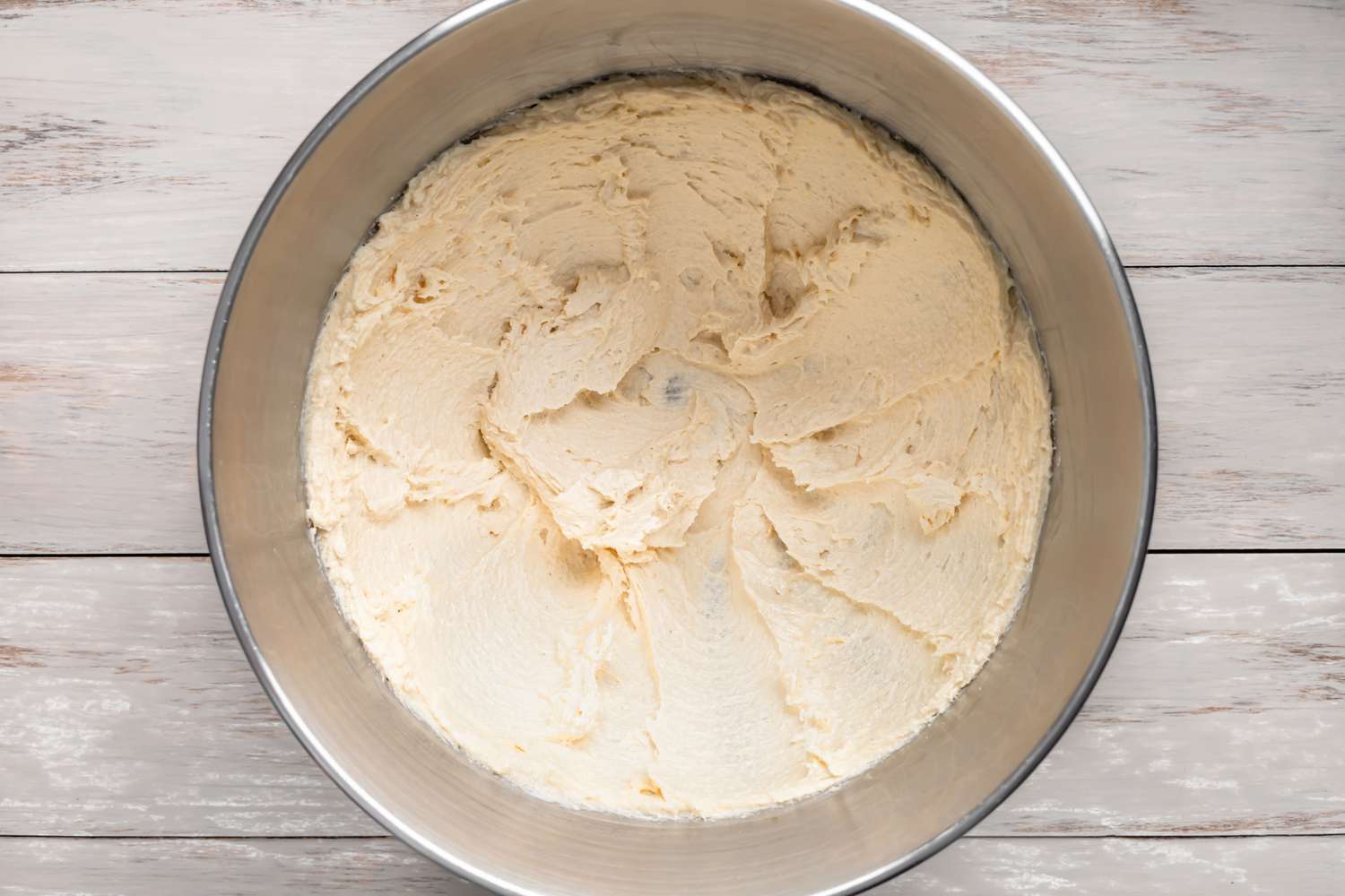 Creamed Wet Ingredients for Chocolate Chip Cookie Cake