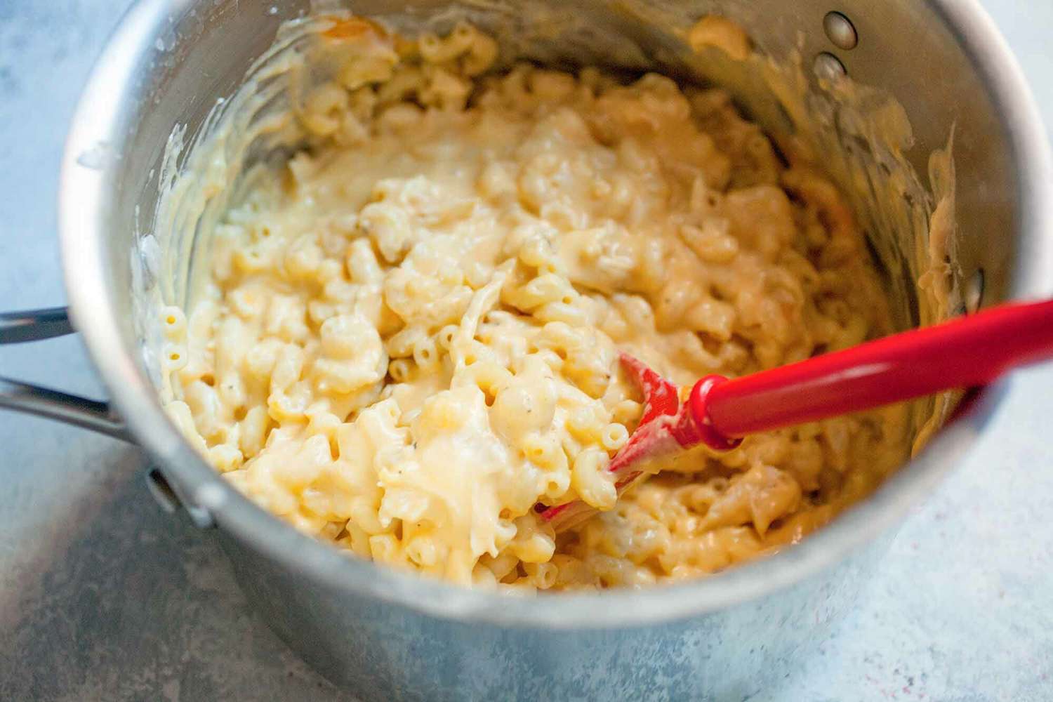 Macaroni and Cheese with Chicken add the pasta to the sauce