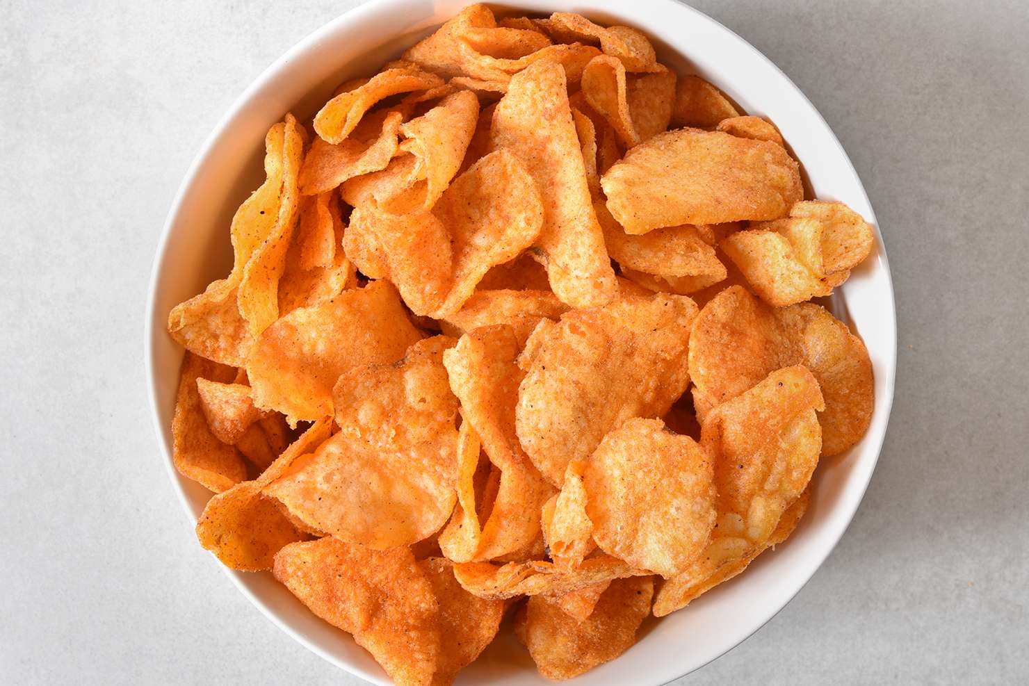Bowl of barbecueflavored potato chips