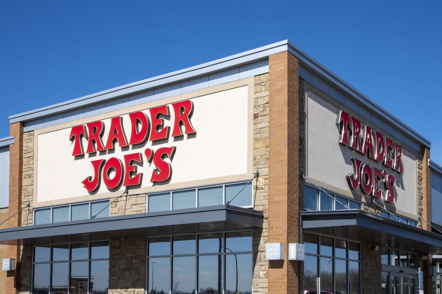 A Trader Joe's store building with signage